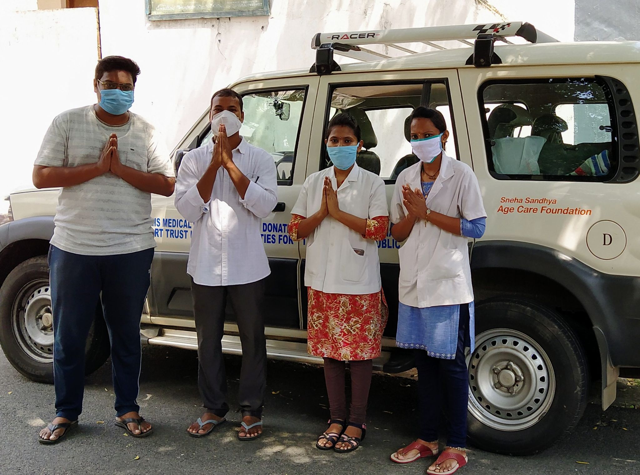 Seniors enjoying a meal together in a dining hall.